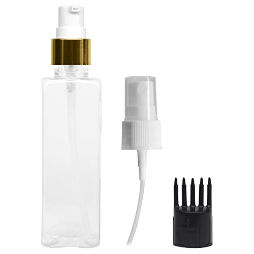 MAPPERZ 1 Rectangular Shape Bottle Durable Refillable Containers With 1 Pump Bottles Dispenser, 1 Spray Atomizer, 1 Root Comb Applicator, For Perfume, Liquids, Shampoo, Body Soap, Lotion, Cream