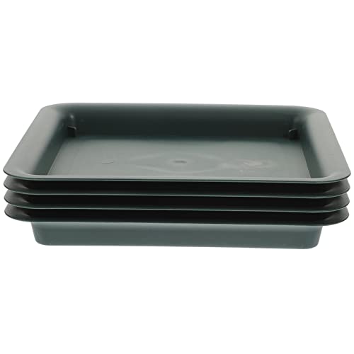 Milisten 4 Piezas De Plato Redondo para Plantas Bandeja para Plantas Macetas Platillos Bandeja para Macetas Cuadradas Platillo para Macetas Plato para Agua Base para Macetas De