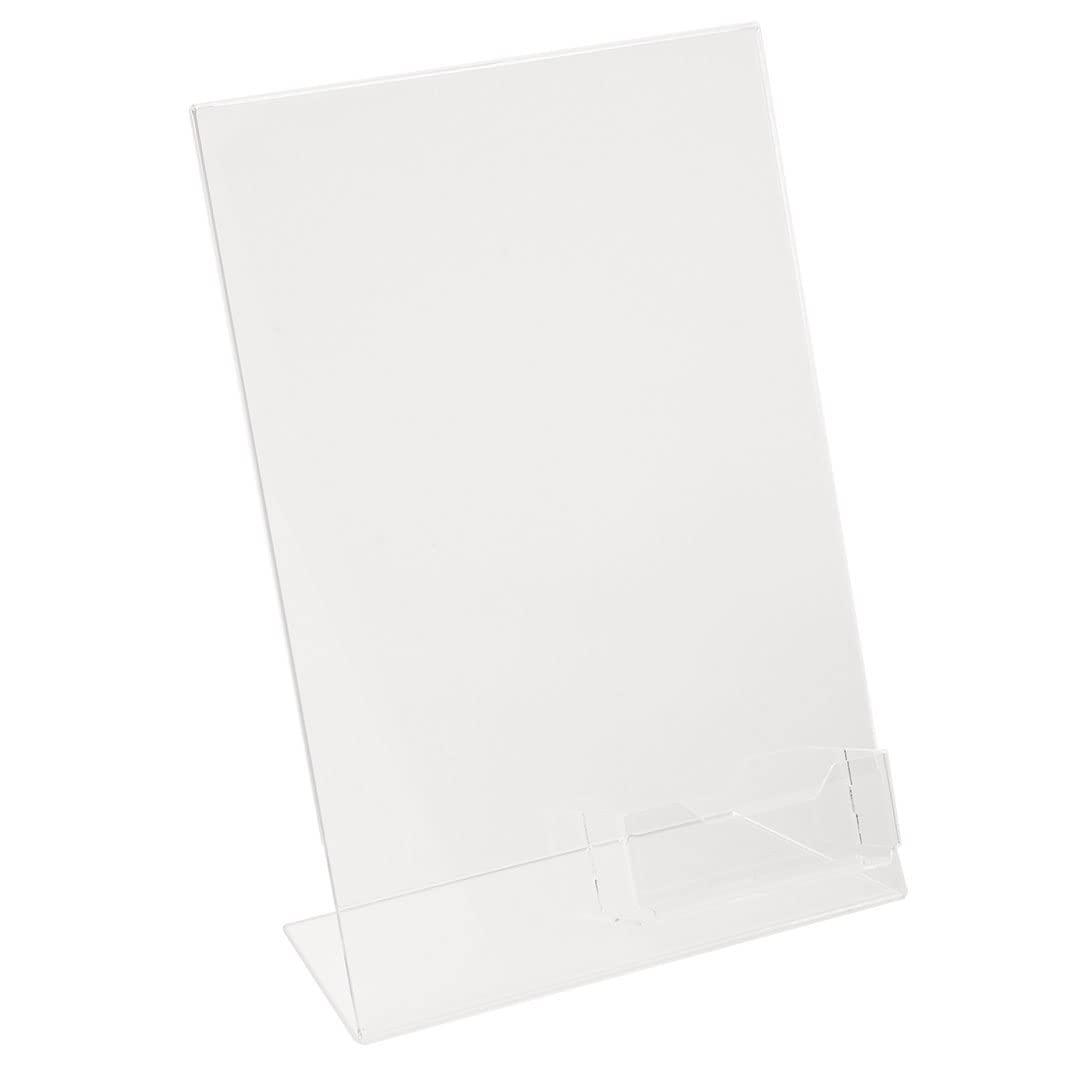 Danieli | 5 x Expositor A4 con Soporte para Tarjetas de Visita de Escritorio de plástico Transparente | Expositor Transparente A4 para ferias, restaurantes, oficinas