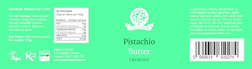 Nutural World - Crunchy Pistachio butter (170g) / 100% pure single ingredient - Great Taste Award winner
