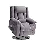 LOUVIXA Power Lift Recliner Chair with Heat and Massage，Recliner for Elderly with Lumbar Pillow, USB Charge Port, Side Pockets and Cup Holders，Ergonomic Velvet Recliner Chair for Livingroom