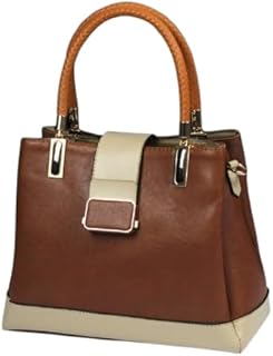 شنطة يد وكتف حريمى - تصميم عملى جدبد - مقاس 32*24*13 - جلد مغطى بطبقة pu ضد البقع و مقاوم للماء - 3 جيب بسوستة في المنتصف 939 - لون هافان