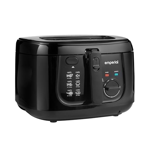 Emperial 2.5L Deep Fat Fryer Adjustable Temperature Control & Removable Basket 1800W - Black