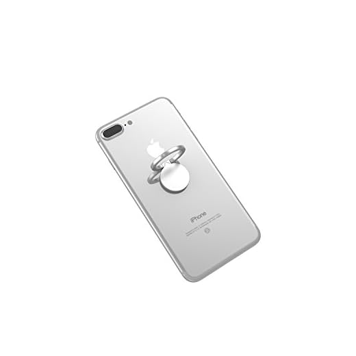 Kronya - 360 Grad drehbarer Smartphone Fingerhalter | Case Finger Griff Halter Halterung Handy Hülle Ring Ringhalter Ständer Tablet | Kompatibel mit Apple iPhone iPad Samsung Galaxy | 4 (Silber)