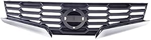 JustDrivably Replacement Parts Front Grille Grill Assembly With Chrome Shell Molding With Black Insert Compatible With Nissan Altima 2008 2009 Coupe