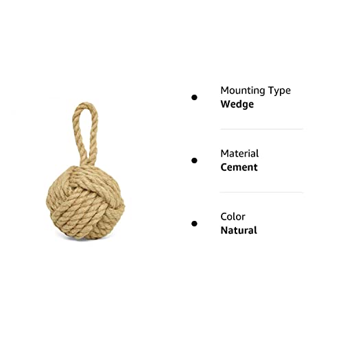 Pomeat Decorative Door Stop Rope Knot Nautical Door Stop Doorstop Outdoor Weighted Door Stopper For Door, Window Wedge, Bookend 6.25 Inch (Natural) #TOP7