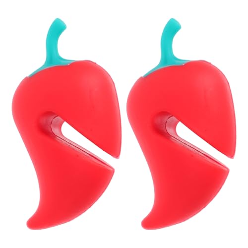 PAMINGONO Portacoperchio per Pentole in Silicone 2 Pezzi a Forma di Peperone, Sollevatore Anti-rovesciamento Rilasciatore di Vapore, Accessorio Cucina per Prevenire Traboccamenti