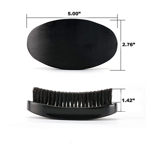 Robinellis 360 Curved Wave Brush For Men - Medium Hard Palm Wave Hair Brushes - Made With Beech Mix Nature Boar Bristle Brush For Black 12.7 T01 0 #TOP4