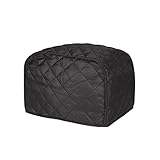 2 slice Toaster Cover, Polyester Fabric Quilted Two Slice Toaster Appliance Dust-proof Cover For Kitchen Small Appliance Dust and Fingerprint Protection (Black)