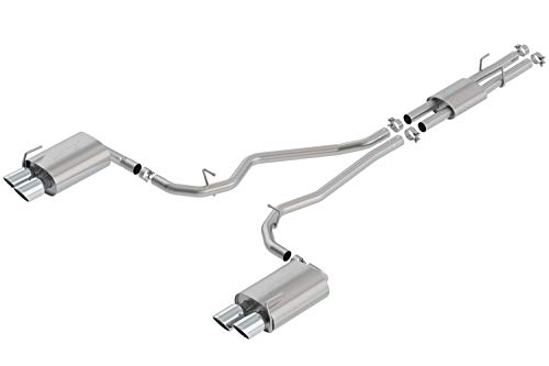 Borla 140821 ATAK Cat-Back Exhaust System 2.25 in. Pipe 4 in. Tip Dual Round Rolled Angle Cut Truck Dual Split Rear Exit ATAK Cat-Back Exhaust System