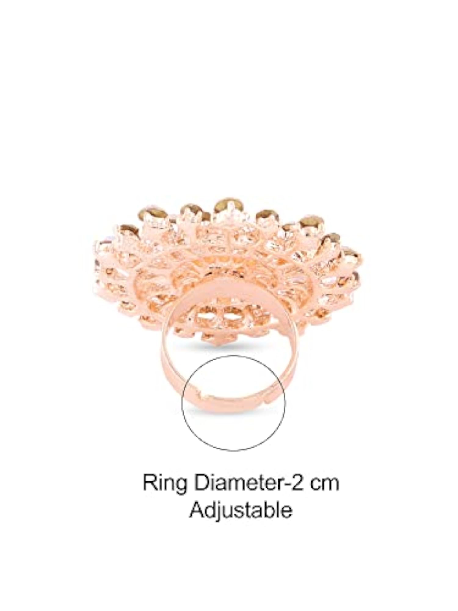 Austrian Diamond & Pearl Adjustable Finger Ring