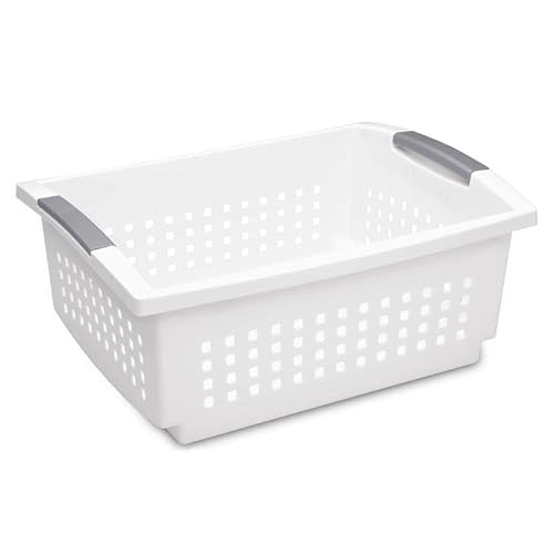 Sterilite Medium Stackable Storage Basket White | Soko & Co