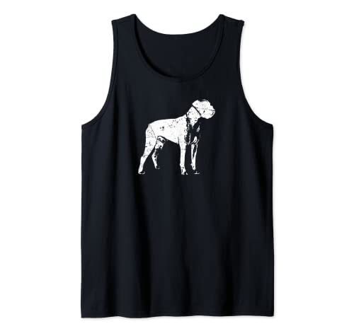 Fino envejecido retro vintage boxeador mascota para perro mamá Camiseta sin Mangas