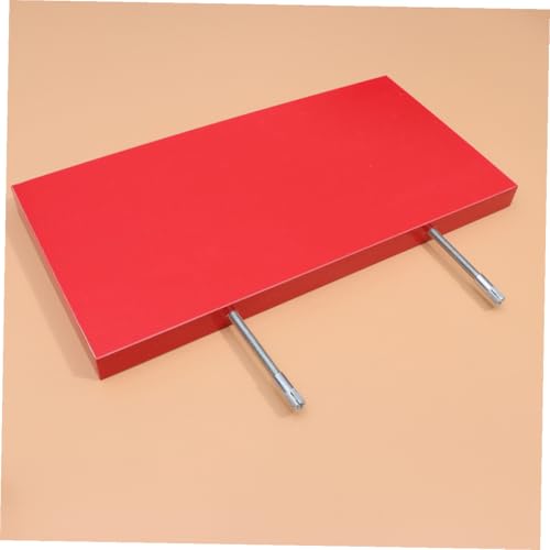 Étagère murale bois massif rouge, bibliothèque simple couche suspendue solide - 5