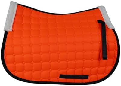Oshhni English Saddle Pad for Horses Equestrian Riding Equipment Accessories Anti Slip Universal Shock Absorption Breathable, Orange