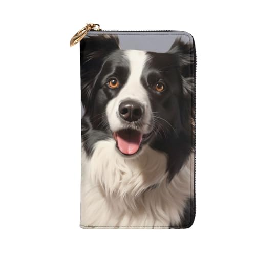 Border Collie Wallet For Women Men Clutch Rfid Blocking Leather Wallets Large Capacity Purse Credit Card Holder Money Case With Zipper Phone Holder Long Travel Purse2