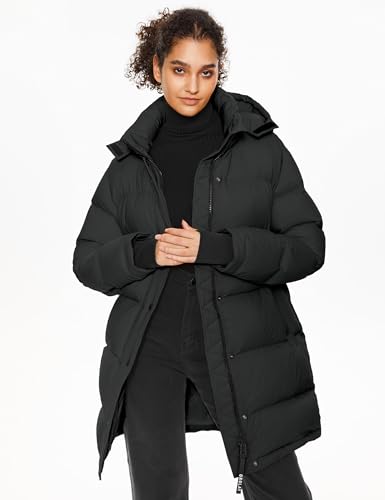 Orolay Women's Mid-Length Thickened Jacket with Detachable Hood Stand Collar Winter Puffer Jacket4