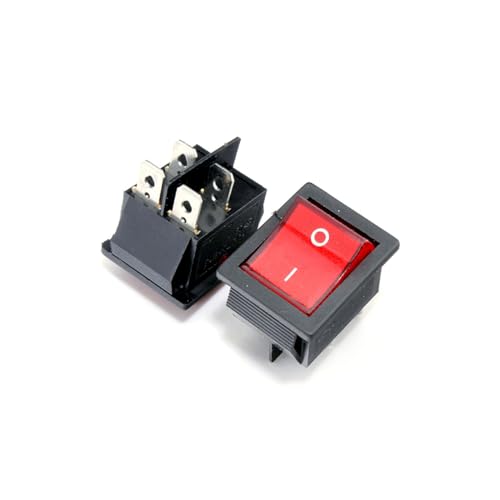 JZK 2x ON OFF Interrupteur à bascule marche/arrêt 16A 250V 20A 125V AC avec lumière rouge indicateur 2 positions 4 bornes DPST 4 broches interrupteur bouton d'alimentation rectangulaire KCD – vue 2