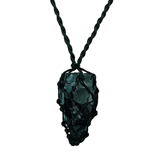 Image of REMEDYWALA Charged Energized Raw Stone Thread Cage Wrapped Pendant | Raw Stone Thread Cage Wrapped Pendant for Women and Men