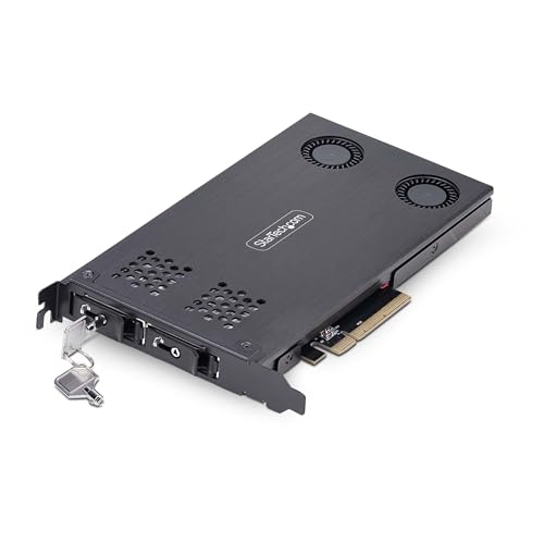 Double Baie M.2 NVMe SSD PCIe x8 StarTech.com avec Plateau Amovible pour Bifurcation