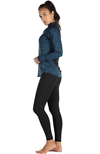 icyzone Women's Workout Yoga Track Jacket 1/2 Zip Long Sleeve Running Shirt(M,Royal Blue)