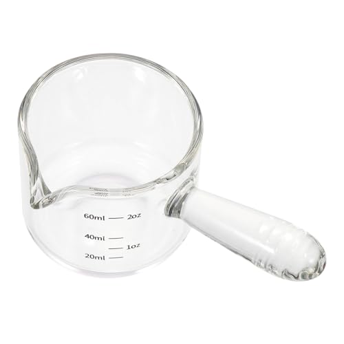 STOBAZA Tazza Da Latte Trasparente in Vetro Per Uso Domestico Tazza Da Caffè Espresso Multifunzione Misurino Per Latte e Panna Design Semplice e Anti-scottatura