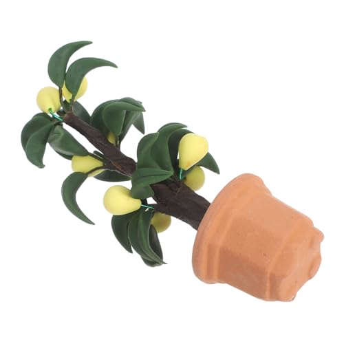 Beaupretty Miniature Fake Trees for Crafts Mini Pear Tree Model Mini Dollhouse Accessories Fairy Garden Decoration Potted Plant Simulation