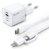 🔋【Sirve para Dispositivos IOS&Type C】Quntis 30w cargador rapido usb c puede ajustar automáticamente la corriente y enviar una potencia de carga rápida adecuada para iPhone 13/13 Pro/13 Pro Max/13 mini/12/12 Mini/12 Pro/12 Pro Max/SE 2020/11 Pro MAX/11 Pro/11/XS Max/XS/XR/X/8 Plus/8 y iPad (5ª)/iPad Pro 12.9”/iPad Pro 10.5”/iPad (6ª)/iPad Air (3ª)/iPad (7ª)/MacBook Air13"/MacBook 12", Samsung Galaxy S21, Google Pixel 6/6Pro/5/4 y todos otros dispositivos con conector lightning o type c.