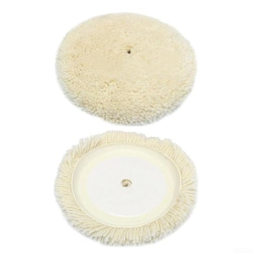 Image of 2PCS 180mm Soft Wool Polishing Bonnet Pads for Furniture, Car Paint &