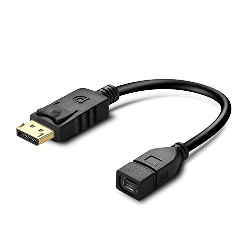 TNP Mini DisplayPort to DisplayPort Cable Adapter (Mini DP to DP) Bi-Directional Video Adapter 4K Resolution Ready 6 Inches