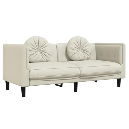 Emmtore Sofagarnitur, Sessel Couch Sofa für Wohnzimmer, Loungesofa Polstersofa mit Kissen, Couchgarnitur Sitzmöbel,Modern,Creme,2-Sitzer + 3-Sitzer – Bild 6