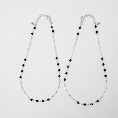 Image of OVANA 925 Sterling Silver Evil Eye Anklet for Women & Girls | Hallmarked 92.5 Pure Silver | Swarovski Evil Eye Bead | Adjustable Chain | Hypoallergenic | Gift for Birthday, Anniversary & Festivals