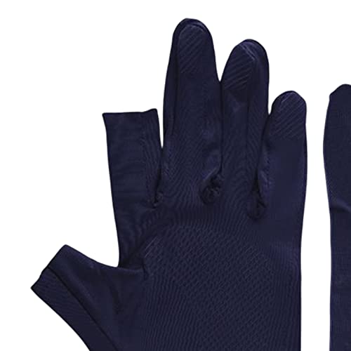Guantes de ciclismo sin dedos con silicona antideslizante azul M 2