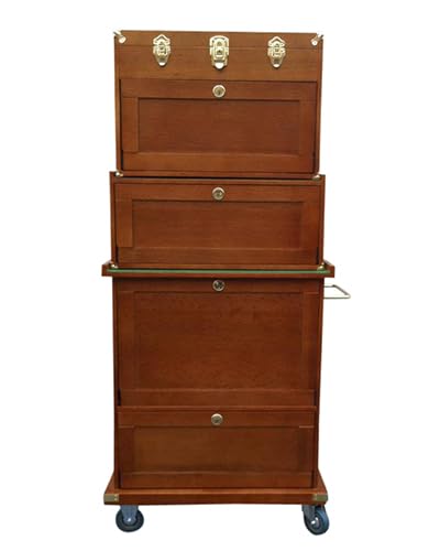 US Pro Tools Wooden Tool Box Chest Wood Cabinet Engineer Collectors Machinist