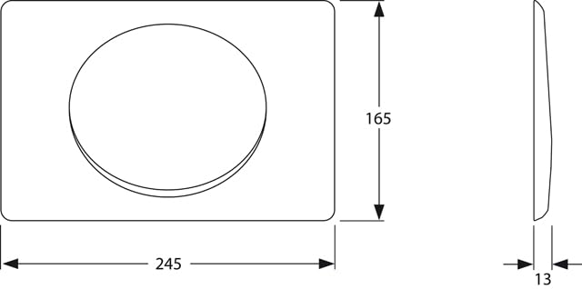 Plaque d'activation Mepa Ellipse-Rév double touche blanche