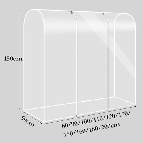 Housse de cintre transparente et protection pour portant à vêtements - 3