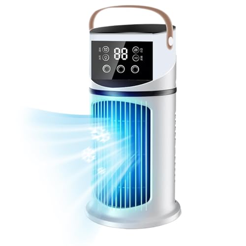 Leiser Ventilator für Desktop- Klimaanlagen- 1 Einheit, kleines tragbares Kühlgerät | Persönlicher Kühler für Schlafzimmer, Auto, Camping, professionell, hochfest, robust, langlebig, Getriebeele-8