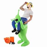 Seinal - Disfraz alienígena inflable para adulto, extranjero, disfraz extraterrestre adulto, verde extraterrestre para carnaval, 150 – 190 cm