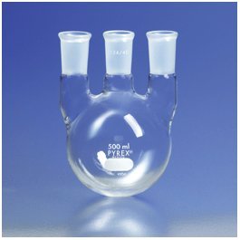Corning - Pyrex 5L Three Neck Distilling Flask w/Vertical Neck 24/40 Stan Taper Joints, CS3