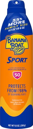 Banana Boat Sport SPF 50 Sunscreen Spray, Family Size, 9.5 o...