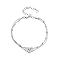 Kerraom Pulsera Plata Mujer 925 Ajustable - Pulsera Doble Corazón Circonita para Regalo de Amor Madre, Novia, Hija, Amiga