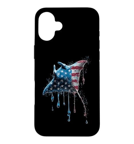 Manta Ray Stingray �A�����J���� �A�����J���� �h���b�v �O���t�B�e�B���D�� �X�}�z�P�[�X iPhone 16 Plus �p