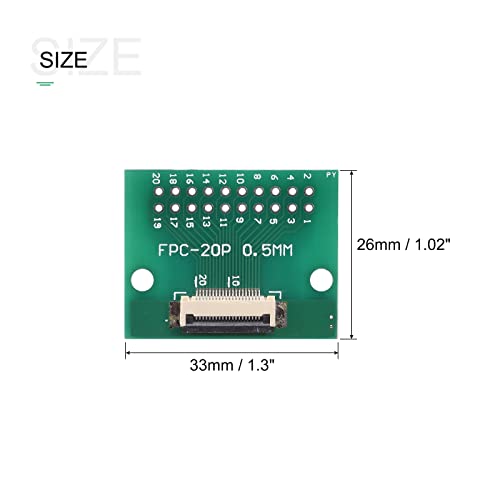 MECCANIXITY placa convertidora FPC FFC PCB 20P 0.5mm pack 5 miniatura 2