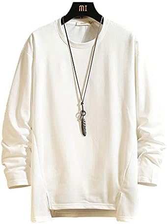 評判 Yxqc 秋服 メンズ パーカー Tシャツ 長袖 無地 カットソー Tシャツ メンズtシャツ シンプル プルオーバー カジュアル 柔らかい Ou006 丸襟 ゆったり カットソートップス 快適 大きいサイズ おしゃれ