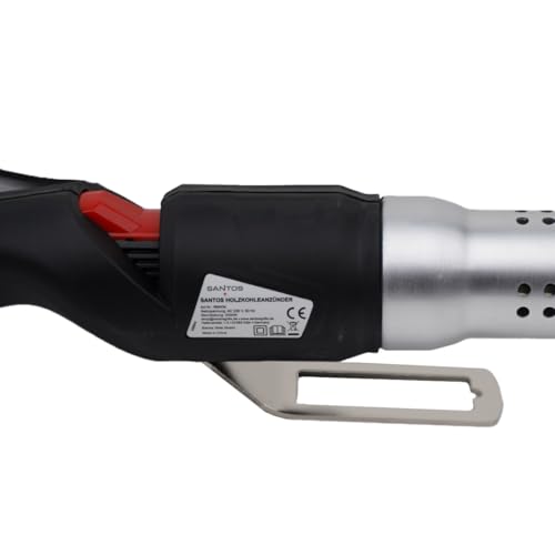 SANTOS Elektrischer Grillanzünder – 2000 W Heißluft Anzünder – Holzkohle & Briketts in 60 Sek. entfachen – 650 °C Heißluft – 5 m Kabel – sicher & chemiefrei