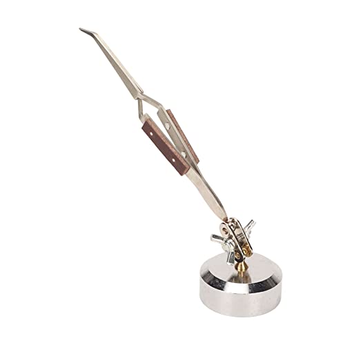 Pincettes à souder de troisième main |Rotation à 360° et verrouillage croisé pour le soudage de bijoux/réparation électronique |Pointe incurvée isolée thermiquement avec base