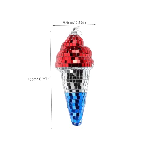 Bola espejada colgante con forma de helado única BESPORTBLE para decoración de escenarios, bares KTV y fiestas miniatura 2