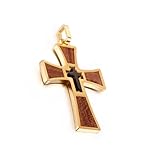 mophrati Anhänger Stahl Multi Layer Crossing Anhänger Religiöser Glaube Kette Zubehör Langlebig Männer Lässig Büro Weihnachten, Golden