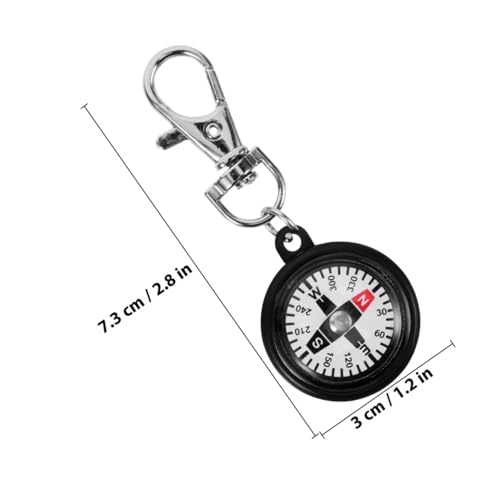 Brújula de bolsillo con llavero de plástico para camping miniatura 2