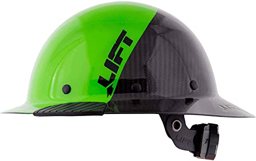 Lift Safety Dax Fifty 50 Green Carbon Fiber Full Brim Hard Hat #TOP1